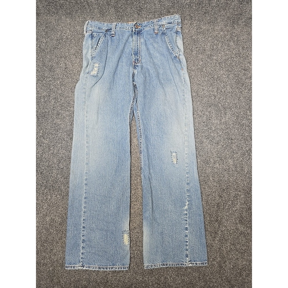 Tommy Hilfiger Jeans Mens 36/32 Ludlow Fit Red Label Denim Distressed Military